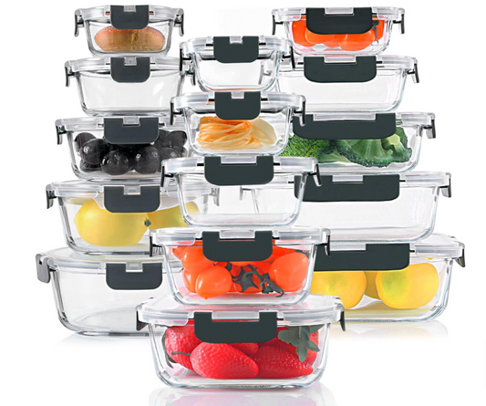 30 Pieces Glass Food Storage